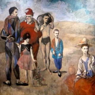 Family of Saltimbanques (1905, Pablo Picasso) located inside the National Gallery of Art's West Building in Washington, D.C.