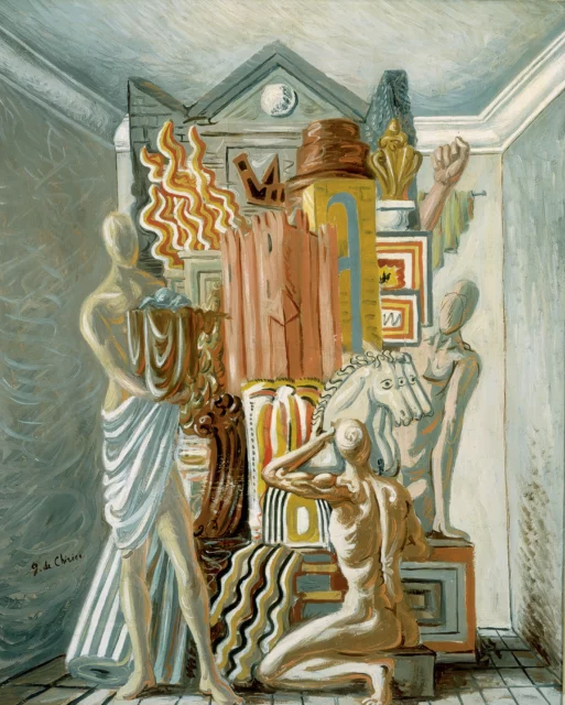 Facitori di Trofei, 1925-1928 circa Olio su tela, 90x71 cm Casa Museo Boschi Di Stefano, Milano Â© Giorgio de Chirico by SIAE 2024