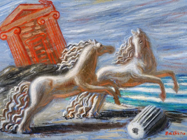 Cavalli Antichi, 1927 Olio su tela, 32,5x45 cm Collezione privata © Giorgio de Chirico by SIAE 2024