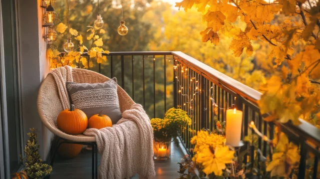 Balcone in autunno: relax e impegno