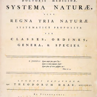 Systema Naturae di Carlo Linneo a cui si deve la tassonomia e la classificazione