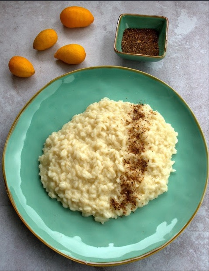 risotto pepe e limone bruciato