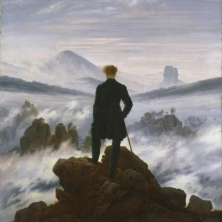 Viandante sul mare di nebbia di Caspar David Friedrich