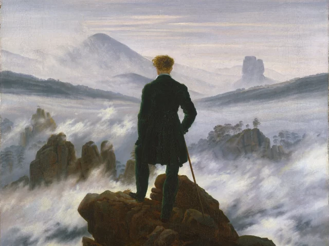 Viandante sul mare di nebbia di Caspar David Friedrich